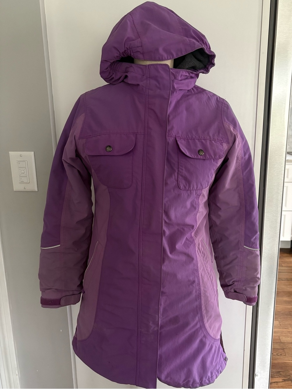 LANDS' END Hooded Squall Jacket Parka Girl's M  Insulated and Waterproof